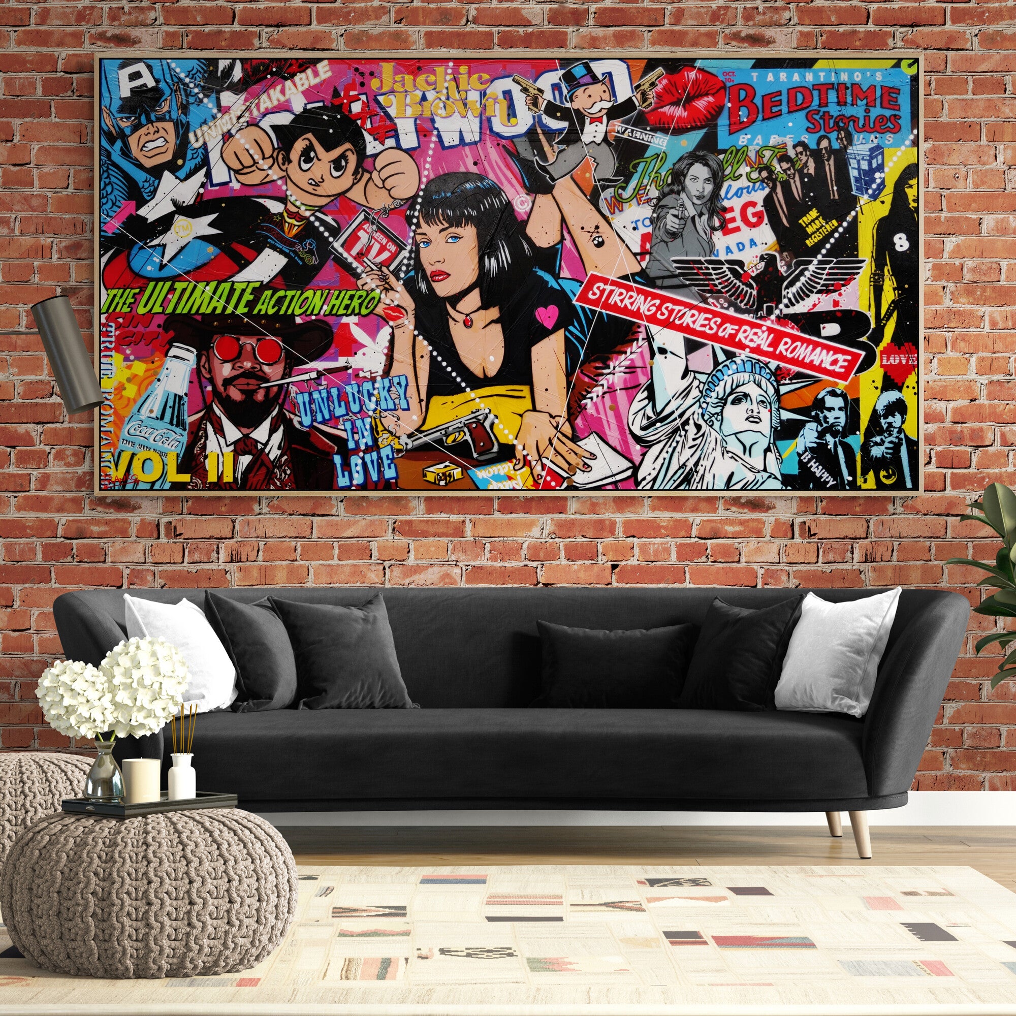 Tarantino Time 190cm x 100cm Django Pulp Fiction Textured Urban