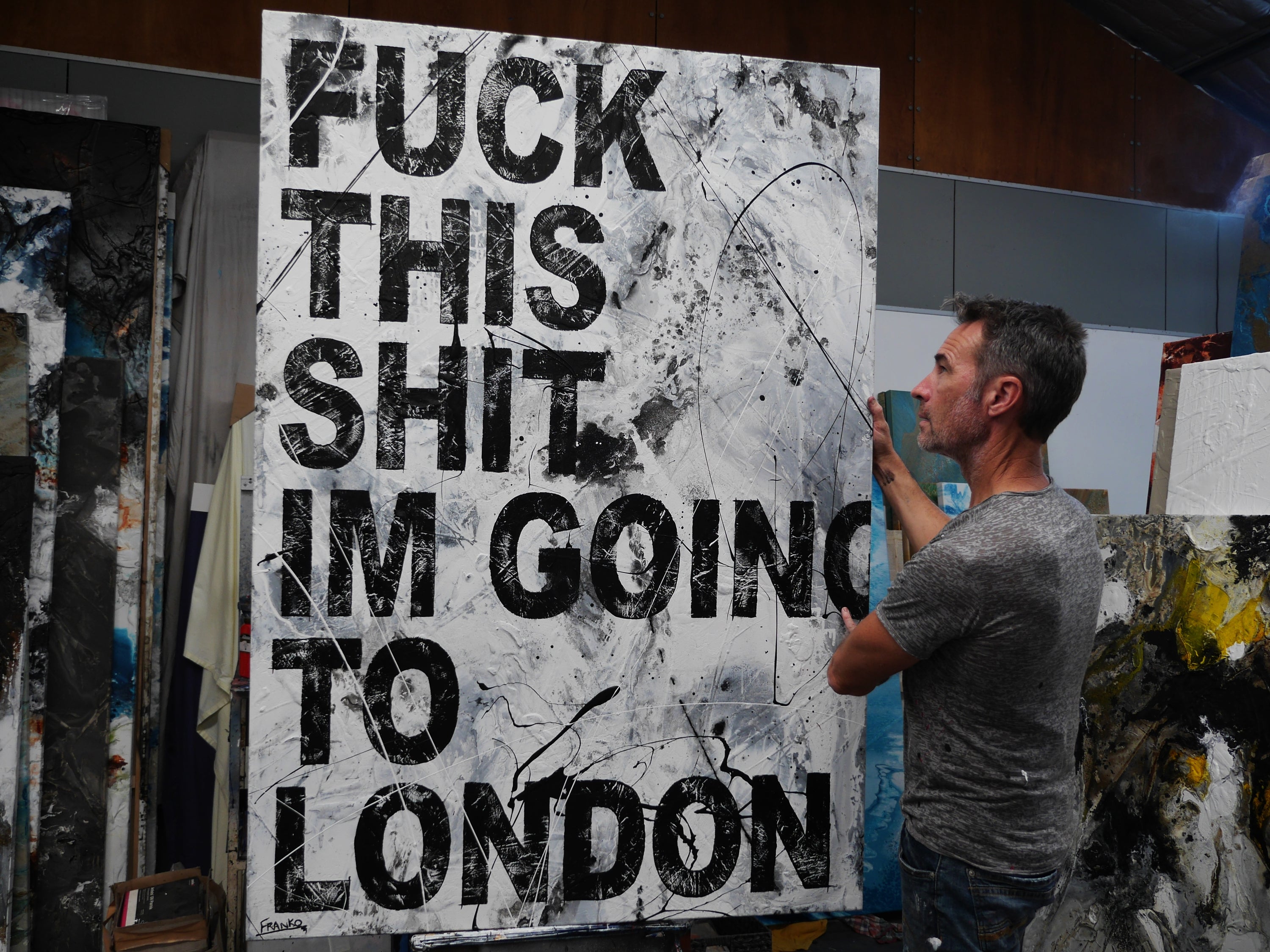 London Calling 120cm x 170cm Textured Urban Pop Art Painting