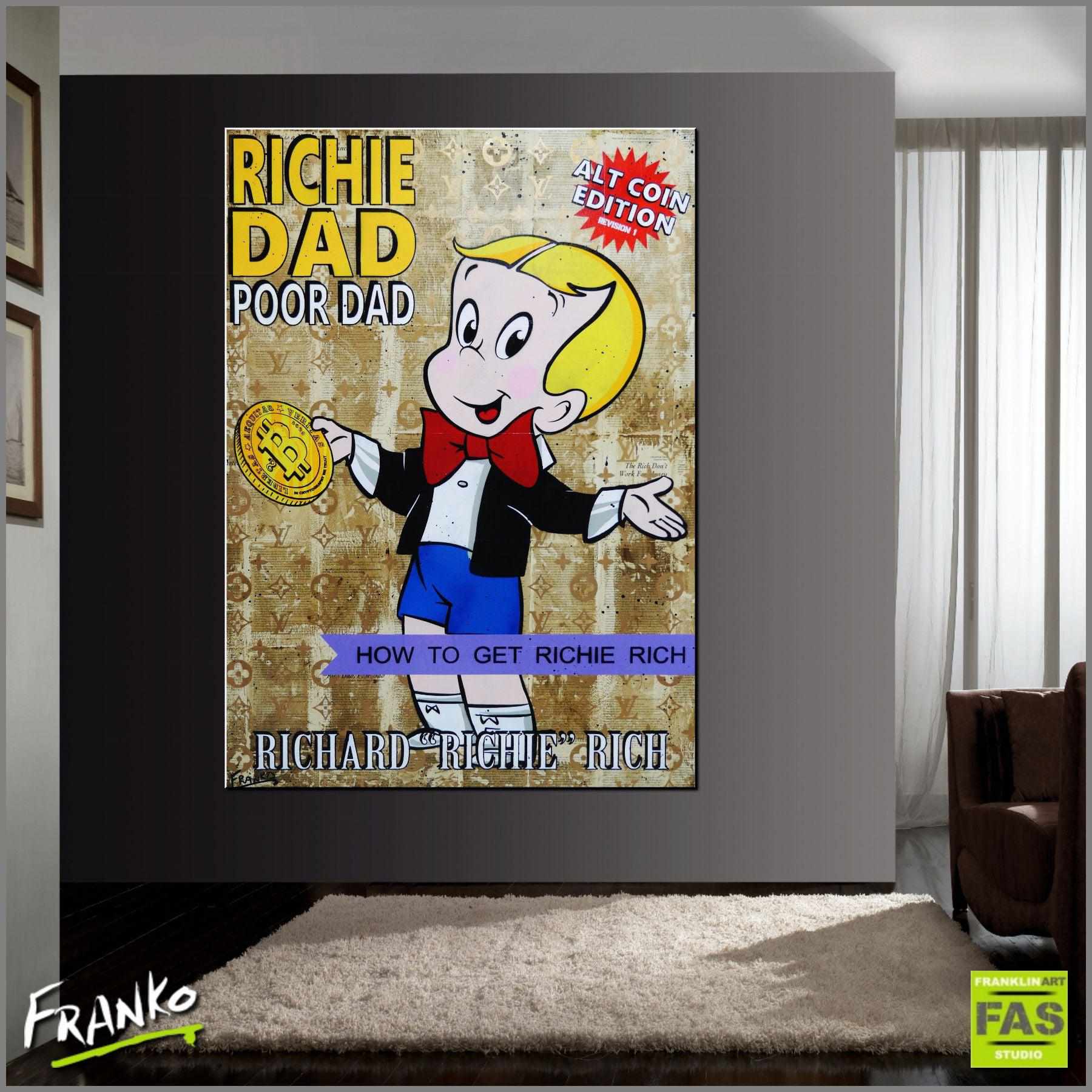 Rich Like Richie 140cm x 100cm Richie Rich Bitcoin (SOLD) – Franklin Art  Studio