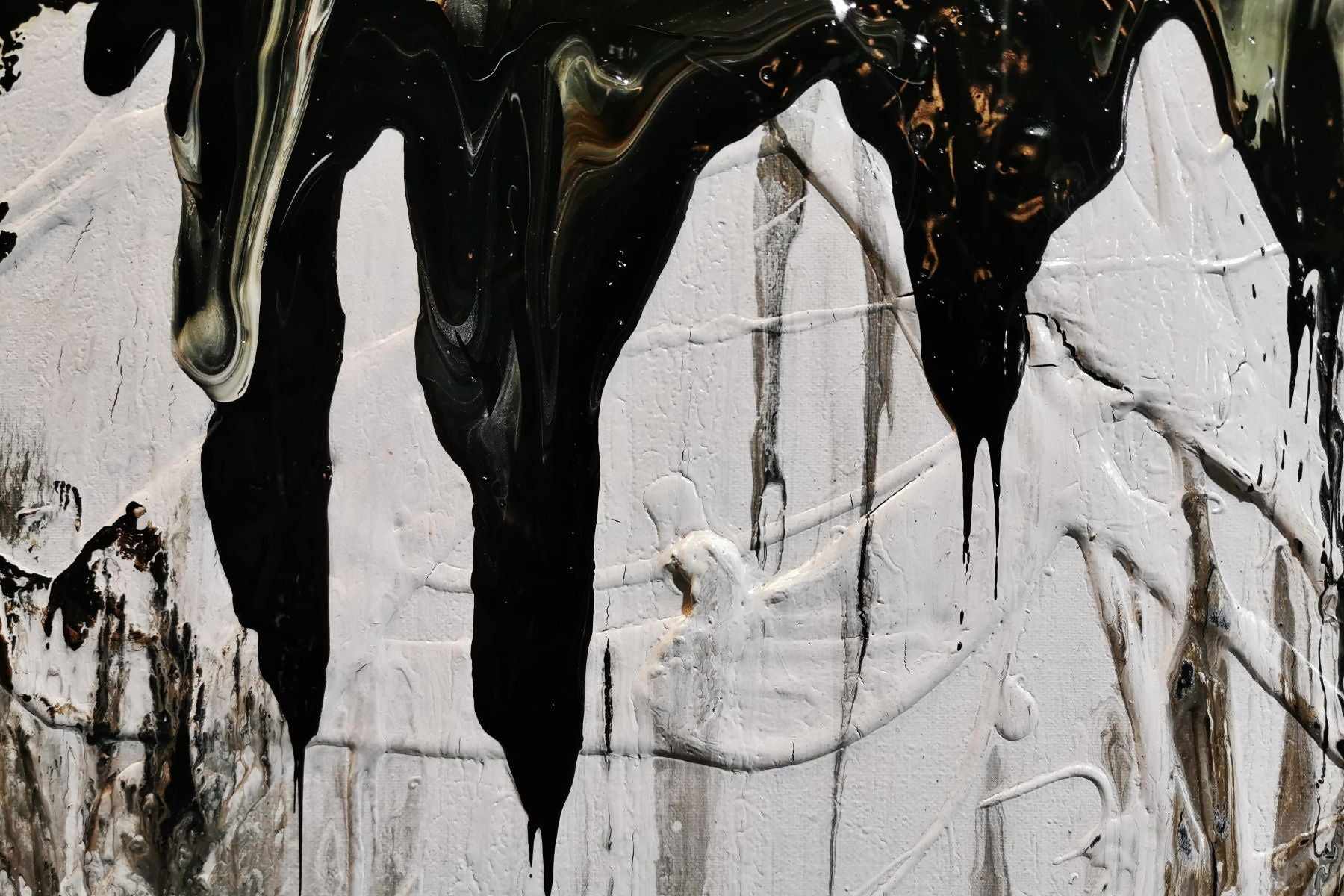 Stringy Bark 180cm x 140cm Grey Black Textured Abstract Painting (SOLD)