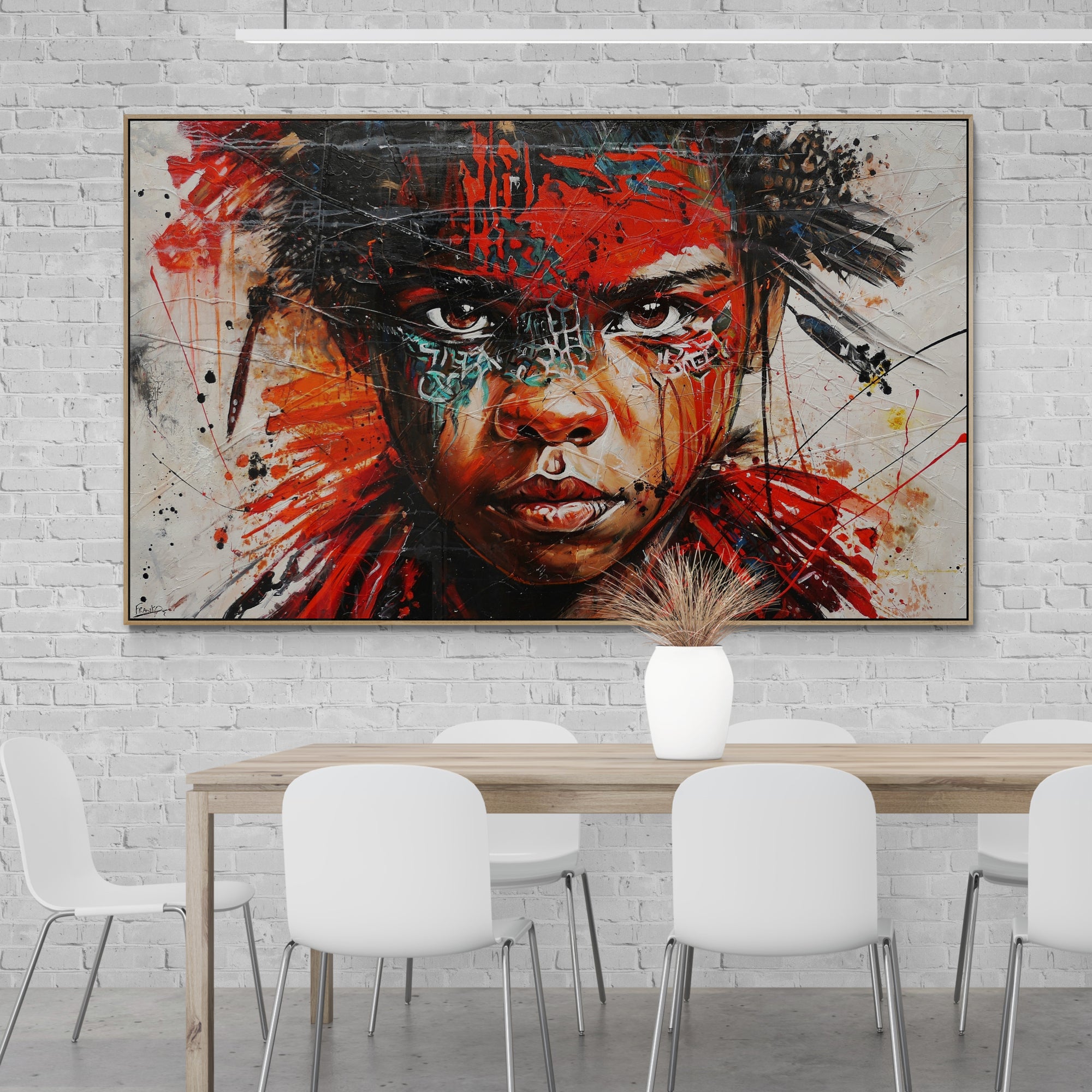 Scarlett Warrior 200cm x 120cm Brave and Beautiful Abstract Framed Textured Painting