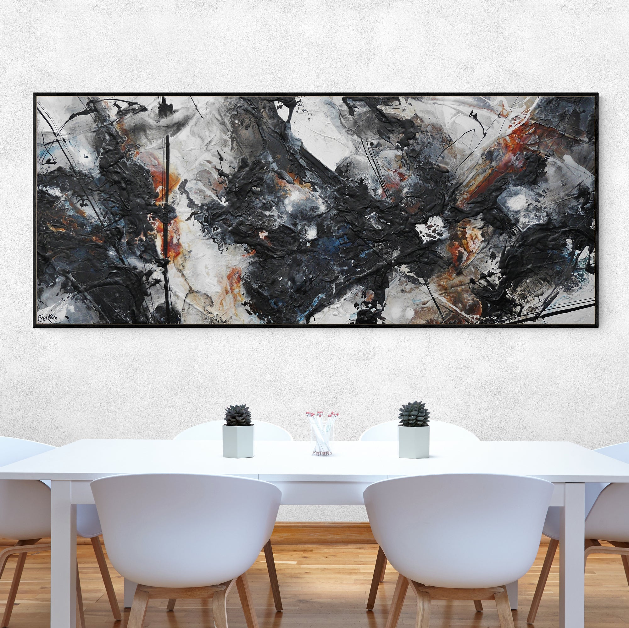 Resonating Energy 240cm x 100cm Rustic Textured Abstract Painting