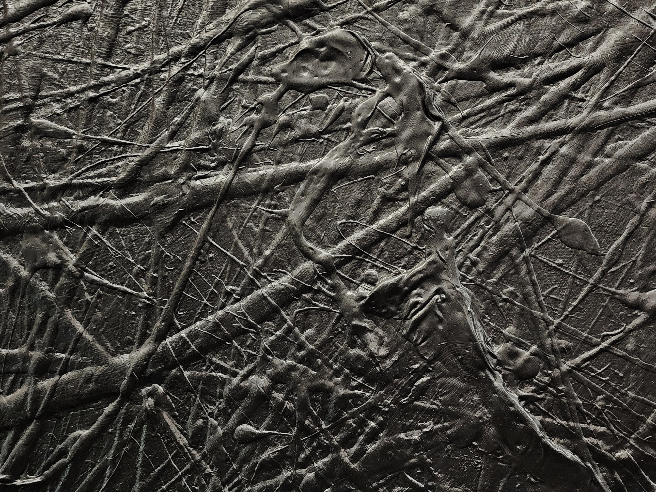 Maximus Black 140cm x 180cm Black Textured Abstract Painting (SOLD)