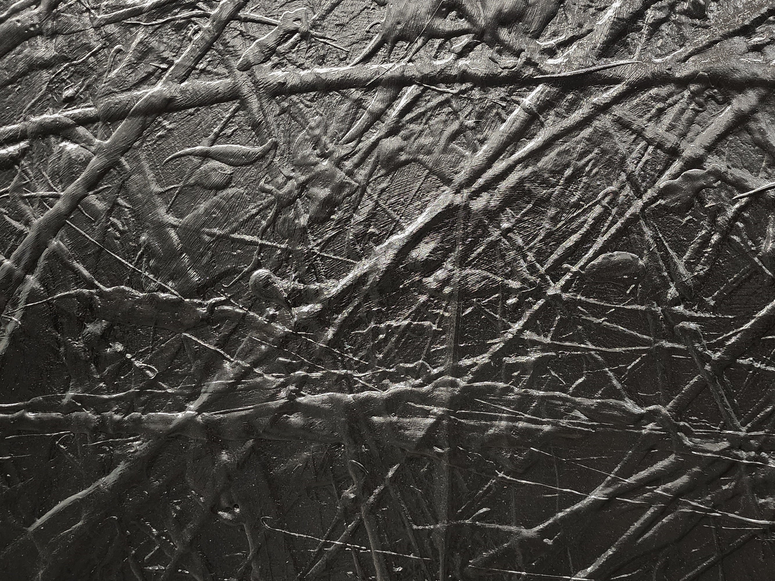 Maximus Black 140cm x 180cm Black Textured Abstract Painting (SOLD)