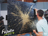 24 Carat Mint 120cm x 120cm Black and gold Abstract Painting (SOLD)-abstract-[Franko Artist]-[Gold Coast]-[Brisbane]-[Huge]-Franklin Art Studio