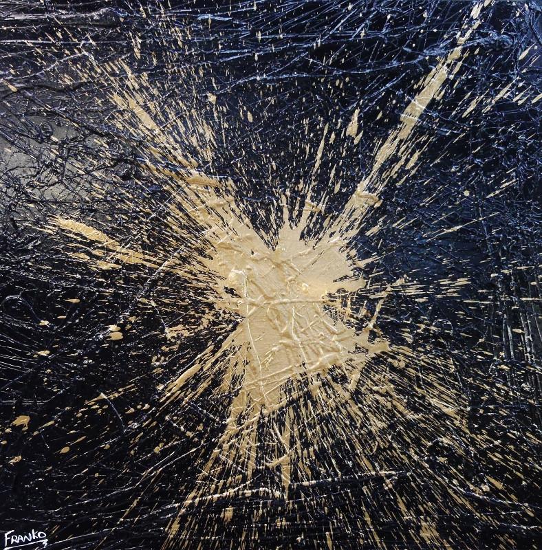 24 Carat Mint 120cm x 120cm Black and gold Abstract Painting (SOLD)-abstract-[Franko ]-[Gallery]-[popular]-[Australia]-Franklin Art Studio