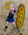 A Rolling Investment 120cm x 150cm Richie Rich Bitcoin (SOLD)-bitcoin themed-Franko-[Franko]-[Australia_Art]-[Art_Lovers_Australia]-Franklin Art Studio