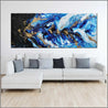 Admiral 200cm x 80cm Blue Gold Black Textured Abstract Painting (SOLD)-Abstract-Franko-[Franko]-[huge_art]-[Australia]-Franklin Art Studio