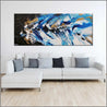 Admiralty 200cm x 80cm Blue Gold Textured Abstract Painting (SOLD)-Abstract-Franko-[huge]-[Australian]-[best Selling]-Franklin Art Studio