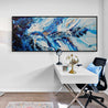 Admiralty Sapphire 200cm x 80cm Blue White Gold Textured Abstract Painting (SOLD)-Abstract-Franko-[franko_artist]-[Art]-[interior_design]-Franklin Art Studio