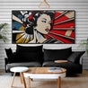 Akane 190cm x 100cm Geisha Textured Urban Pop Art Painting-Urban Pop Art-Franko-[franko_art]-[beautiful_Art]-[The_Block]-Franklin Art Studio