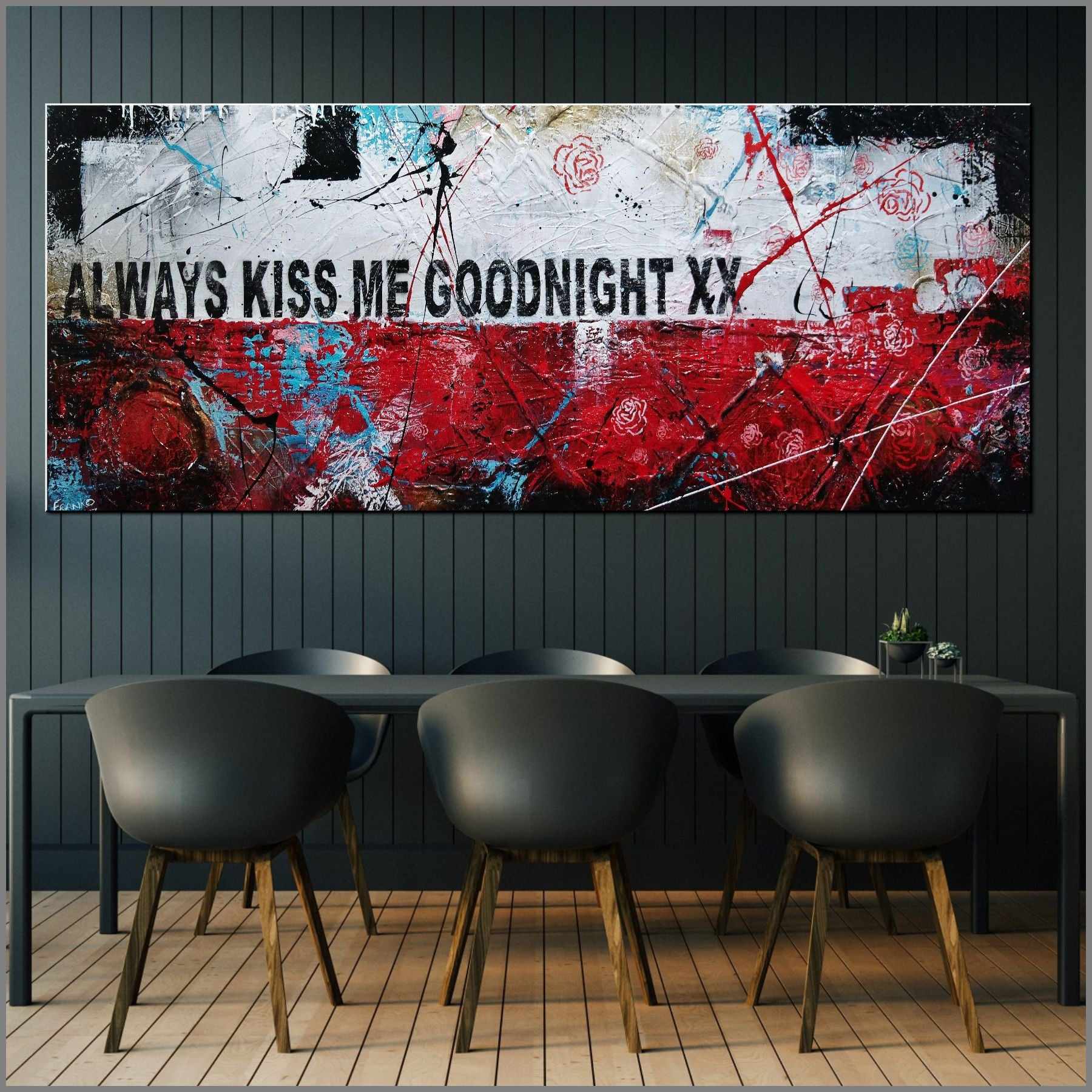 Always Forever 200cm x 80cm Always Kiss Me Goodnight Urban Pop Art Abstract Painting (SOLD)-Urban Pop Art-Franko-[huge]-[Australian]-[best Selling]-Franklin Art Studio