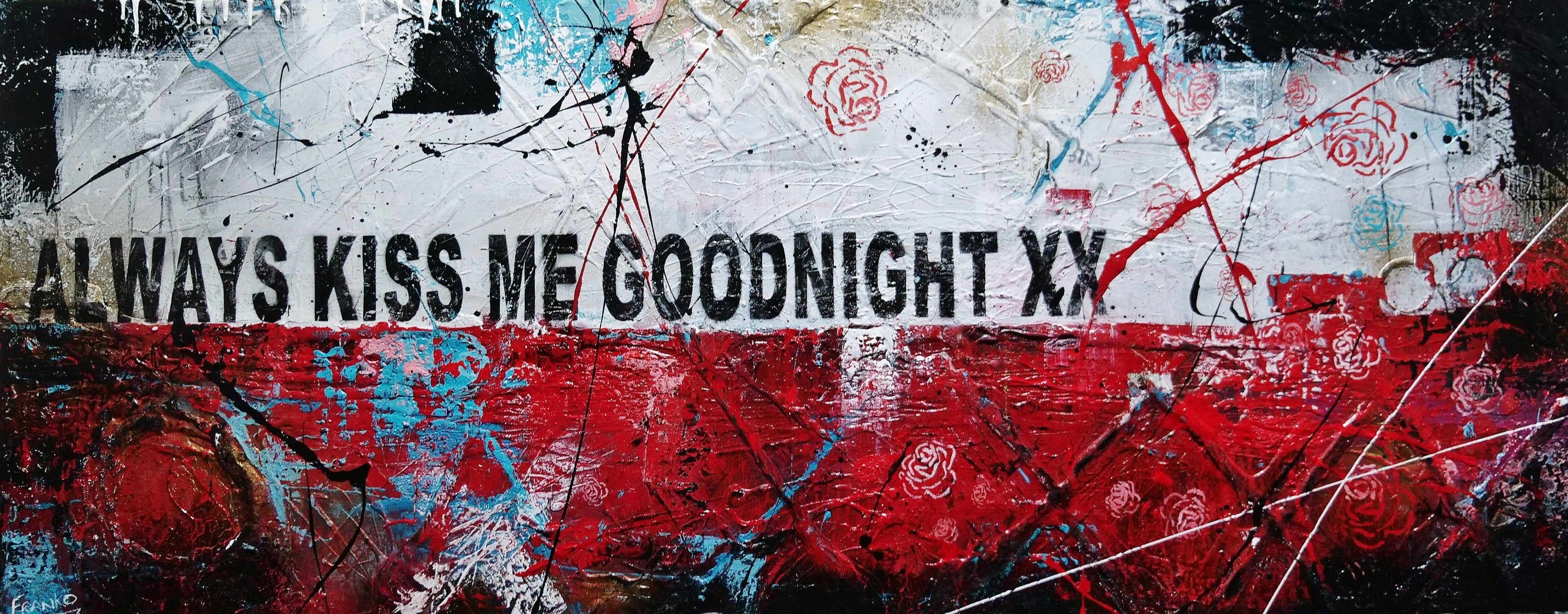 Always Forever 200cm x 80cm Always Kiss Me Goodnight Urban Pop Art Abstract Painting (SOLD)-Urban Pop Art-[Franko]-[Australian Artist]-[Large]-[Popular]-Franklin Art Studio