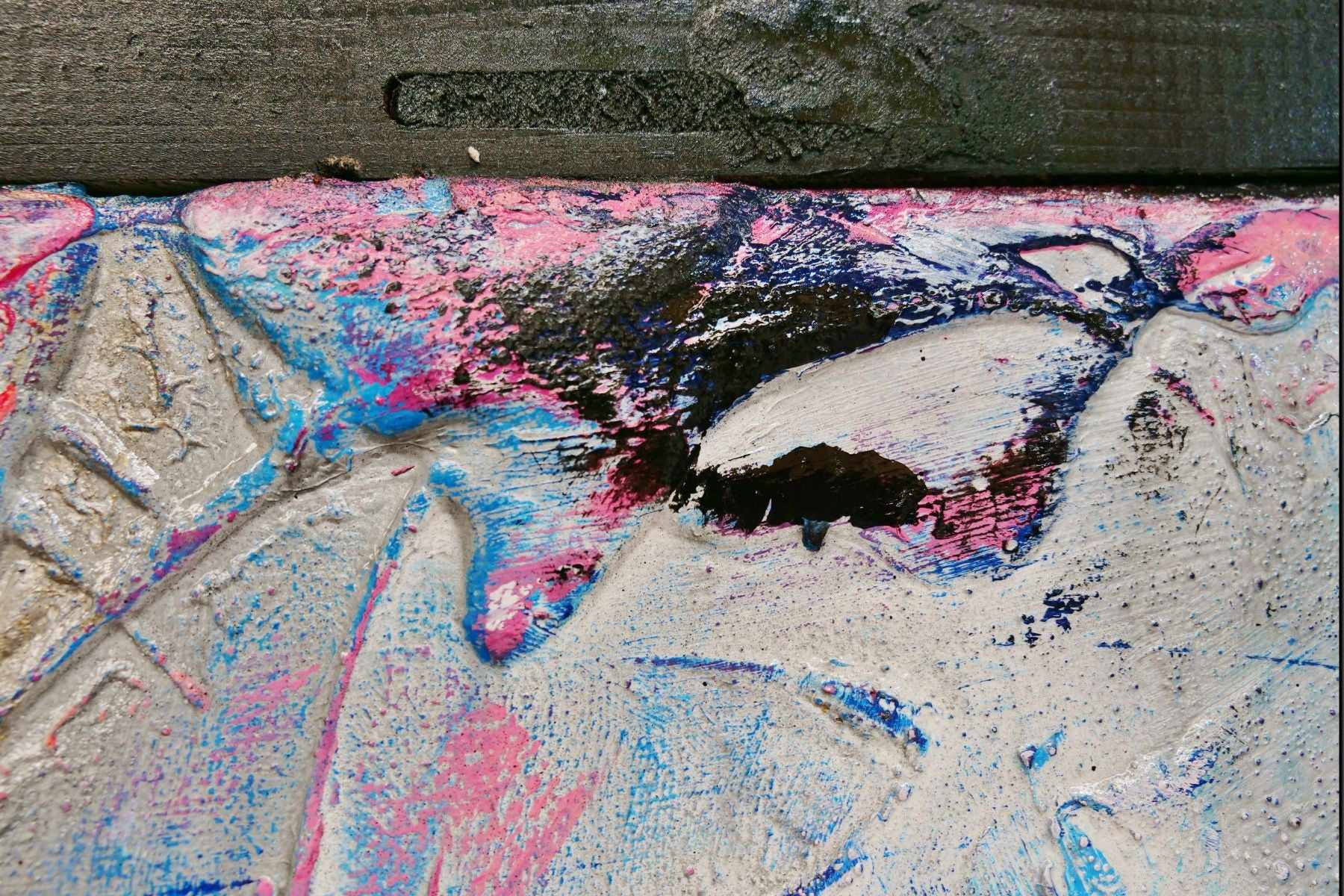 Always Kissing Blue 200cm x 80cm Always Kiss Me Goodnight Textured Urban Pop Art Painting (SOLD)