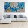 Aquarius 190cm x 100cm Blue Cream Textured Abstract Painting (SOLD)-Abstract-Franko-[huge]-[Australian]-[best Selling]-Franklin Art Studio