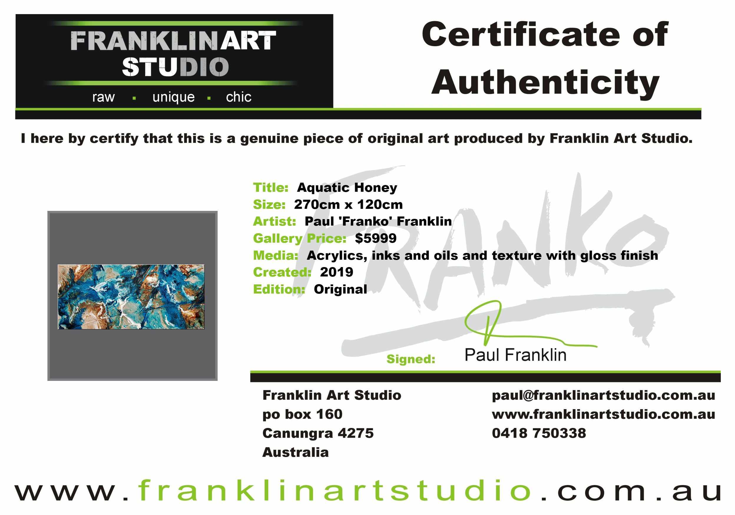 Aquatic Honey 270cm x 120cm Turquoise White Textured Abstract Painting (SOLD)-Abstract-[Franko Artist]-[Cheryl]-[Wendy]-[Gabriela]-Franklin Art Studio