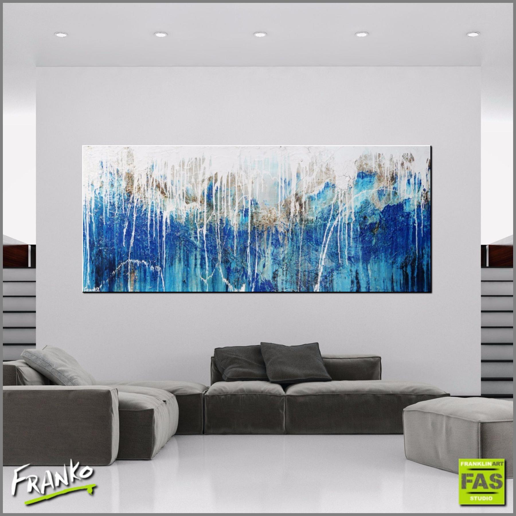 Aquatic Jungle 240cm x 100cm Blue Abstract Painting (SOLD)-abstract-Franko-[Franko]-[huge_art]-[Australia]-Franklin Art Studio