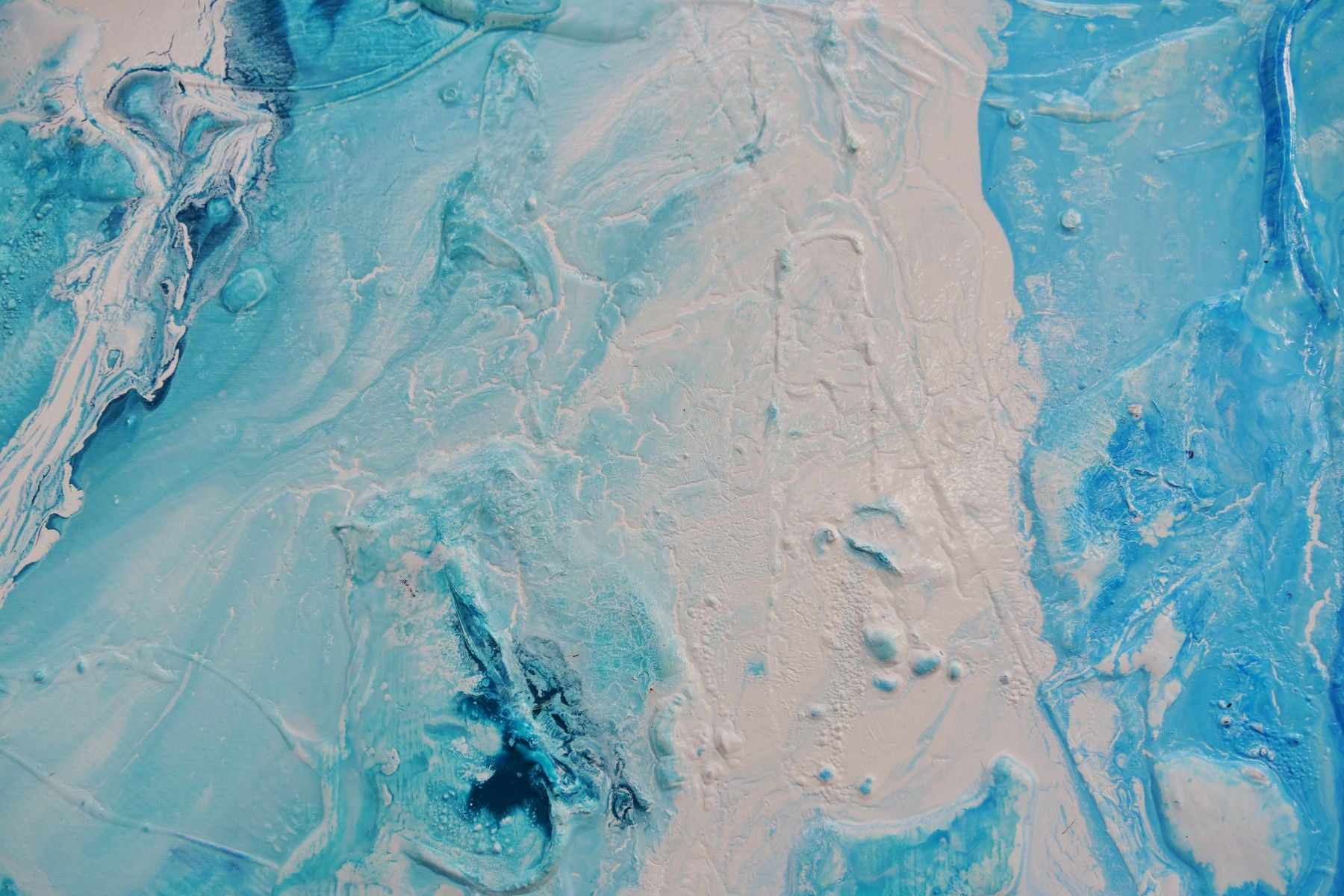 Aquatic Mantle 120cm x 100cm Blue White Textured Abstract Painting (SOLD)