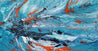 Aquatic Silk 190cm x 100cm Blue Orange Textured Abstract Painting (SOLD)-Abstract-Franko-[Franko]-[Australia_Art]-[Art_Lovers_Australia]-Franklin Art Studio