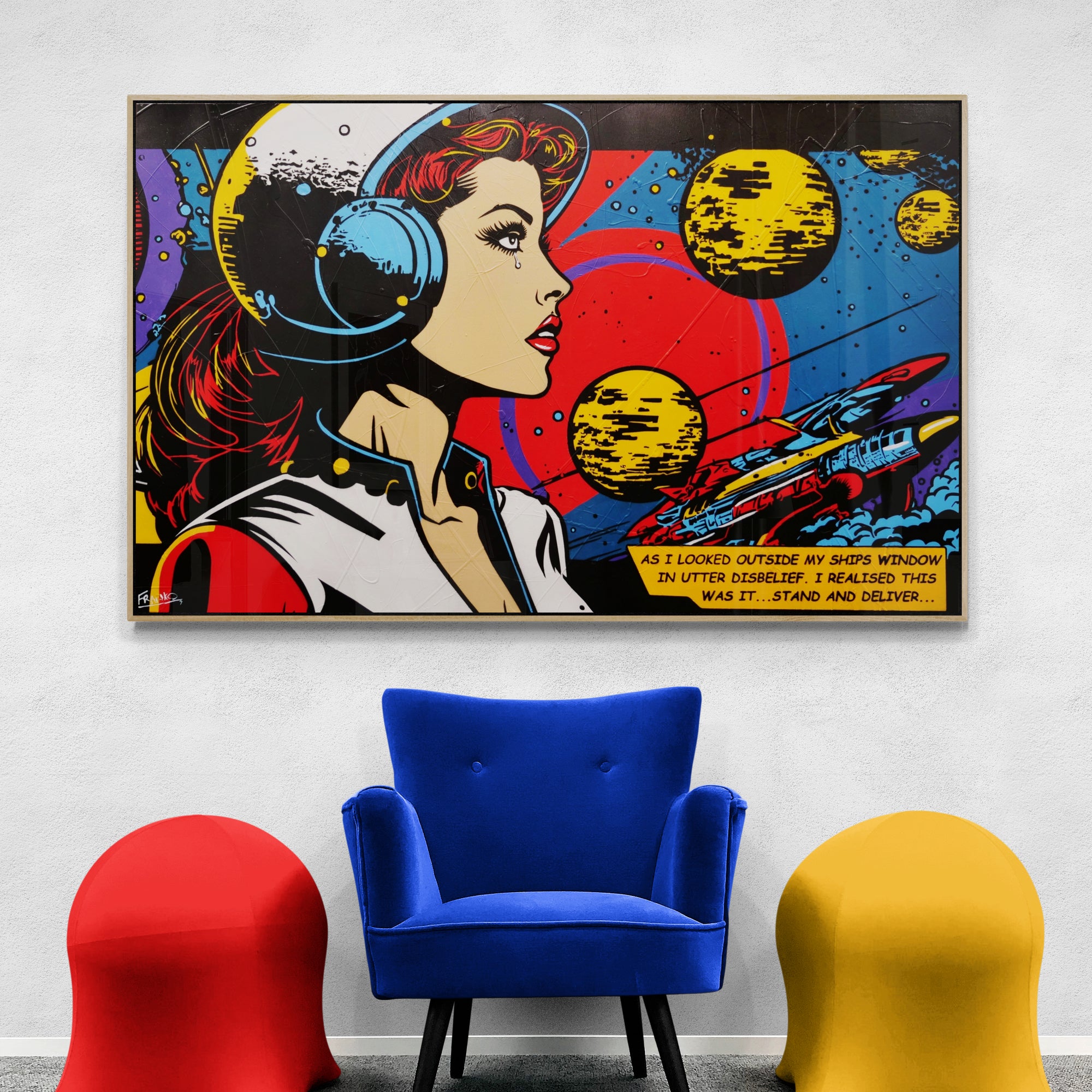 Stand and Deliver ...160cm x 100cm Space Cadet Textured Urban Pop Art Painting (SOLD)