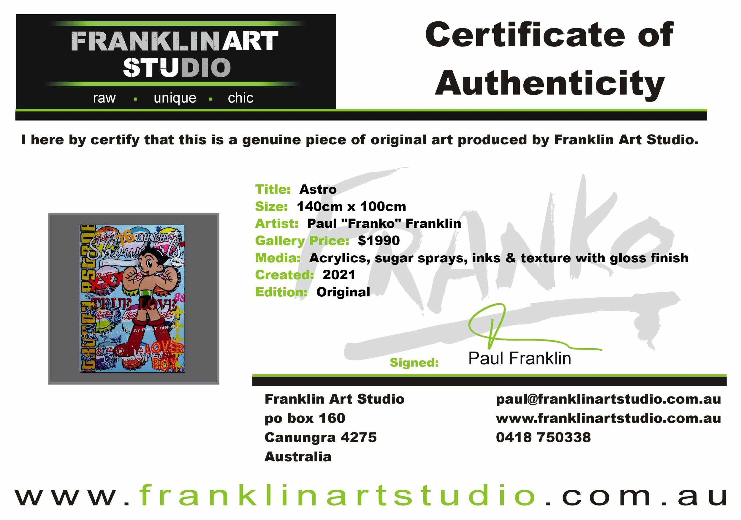 Astro 140cm x 100cm Astro Boy Textured Urban Pop Art Painting (SOLD)-Urban Pop Art-Franko-[franko_art]-[beautiful_Art]-[The_Block]-Franklin Art Studio