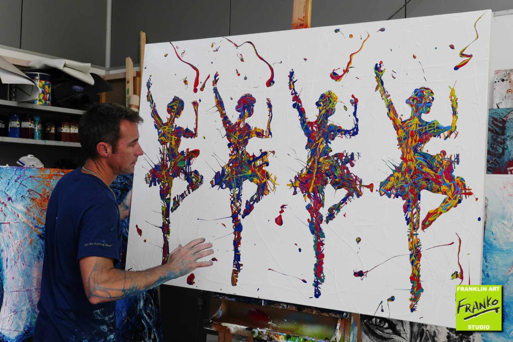 At The Ballet 140cm x 100cm Ballerina Pop Art Painting (SOLD)-urban pop-[Franko Artist]-[Gold Coast]-[Brisbane]-[Huge]-Franklin Art Studio