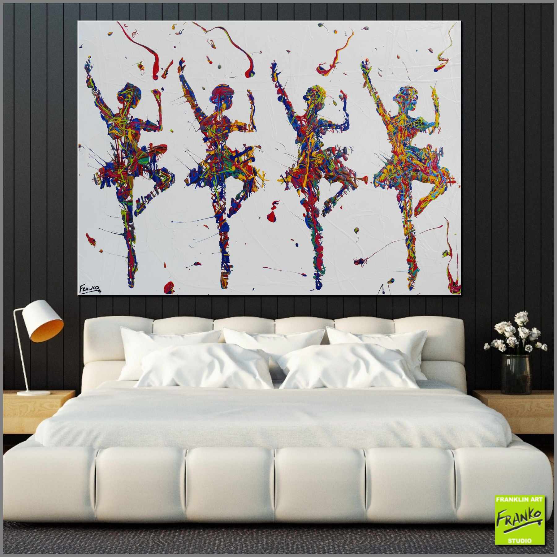 At The Ballet 140cm x 100cm Ballerina Pop Art Painting (SOLD)-urban pop-Franko-[huge]-[Australian]-[best Selling]-Franklin Art Studio