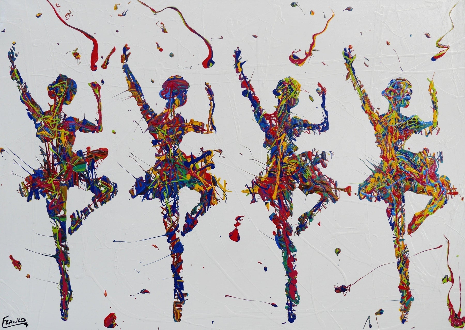 At The Ballet 140cm x 100cm Ballerina Pop Art Painting (SOLD)-urban pop-[Franko ]-[Gallery]-[popular]-[Australia]-Franklin Art Studio