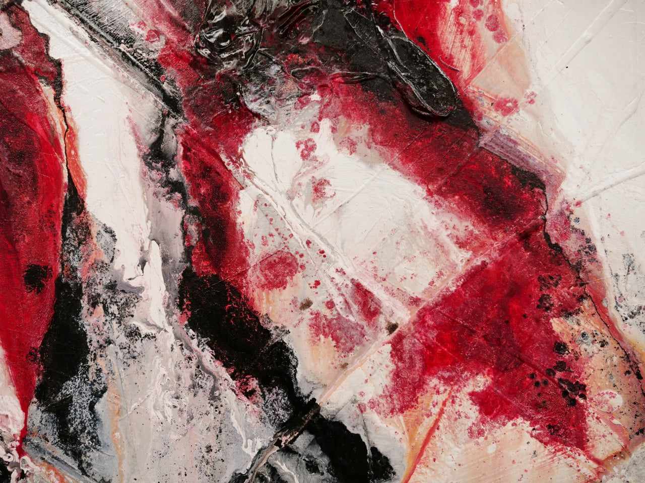 Atomic Jam 200cm x 120cm Red Black White Textured Abstract Painting (SOLD)