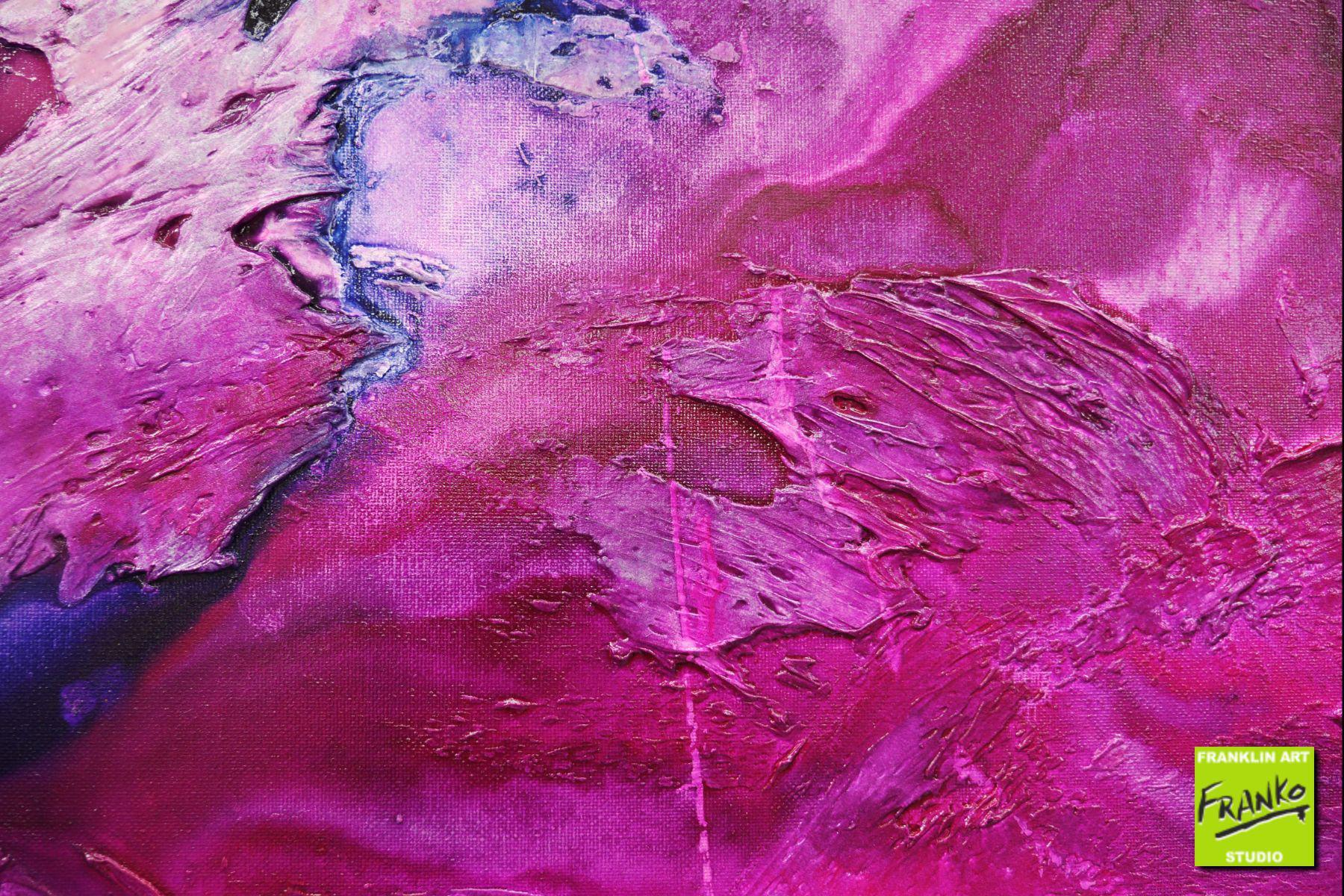 Atomic Kitten 160cm x 60cm Black White Pink Blue Textured Abstract Painting (SOLD)-Abstract-[Franko]-[Artist]-[Australia]-[Painting]-Franklin Art Studio