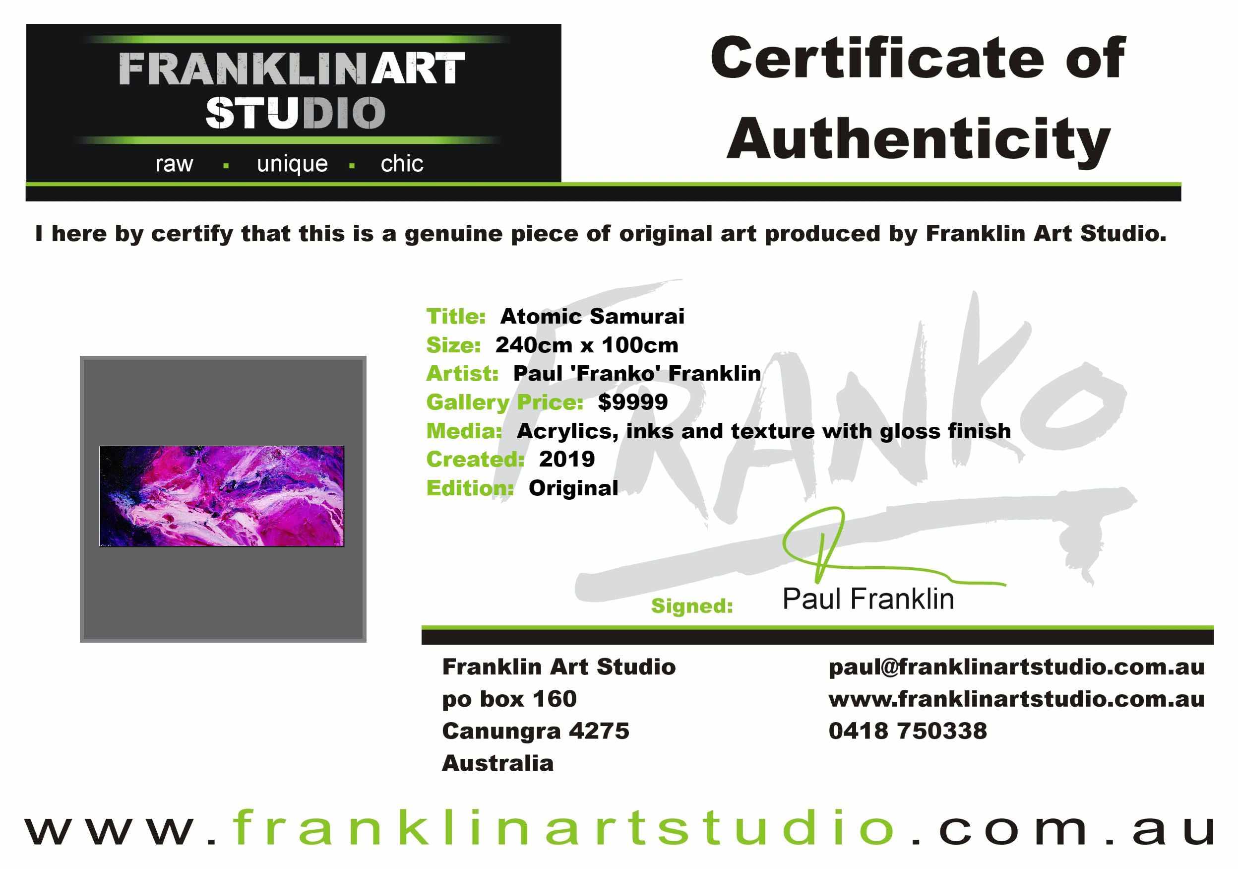 Atomic Samurai 240cm x 100cm Pink White Purple Textured Abstract Painting (SOLD)-Abstract-Franko-[franko_art]-[beautiful_Art]-[The_Block]-Franklin Art Studio