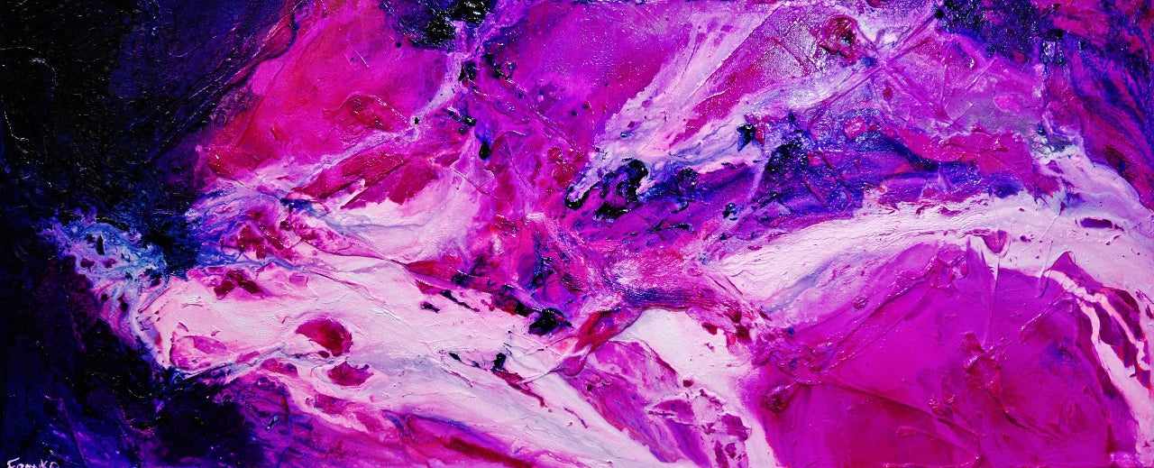 Atomic Samurai 240cm x 100cm Pink White Purple Textured Abstract Painting (SOLD)-Abstract-Franko-[Franko]-[Australia_Art]-[Art_Lovers_Australia]-Franklin Art Studio