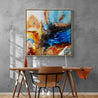 Australian Delta 120cm x 120cm Blue Rust Textured Abstract Painting (SOLD)-Abstract-Franko-[Franko]-[huge_art]-[Australia]-Franklin Art Studio