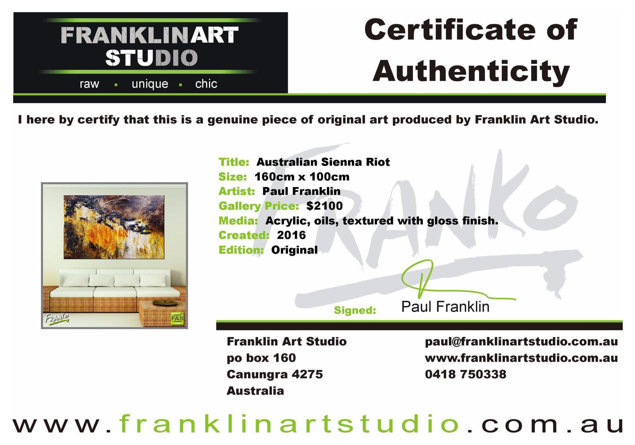 Australian Sienna Riot 160cm x 100cm Sienna Abstract Painting (SOLD)-abstract-[Franko Artist]-[Cheryl]-[Wendy]-[Gabriela]-Franklin Art Studio