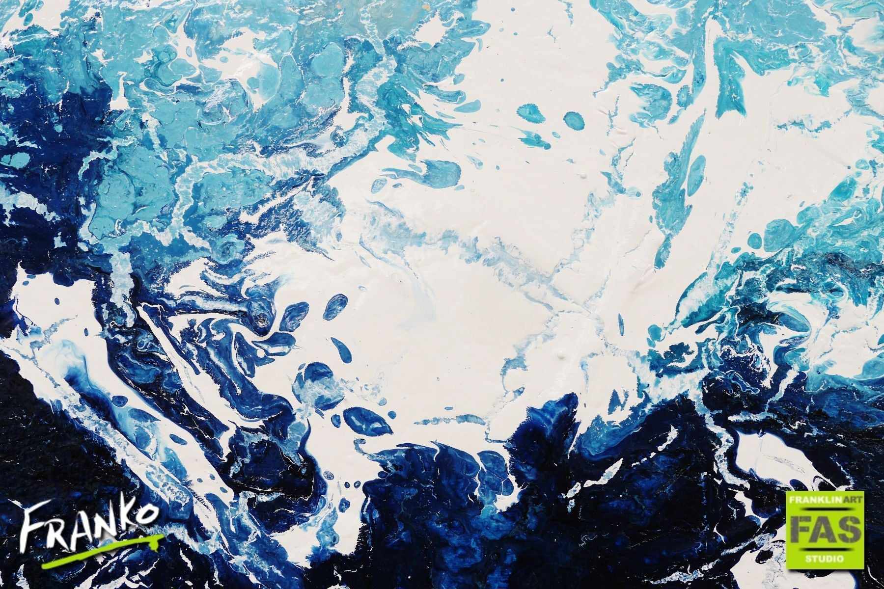 Awash 240cm x 100cm Blue Abstract Painting (SOLD)-Abstract-[Franko]-[Artist]-[Australia]-[Painting]-Franklin Art Studio