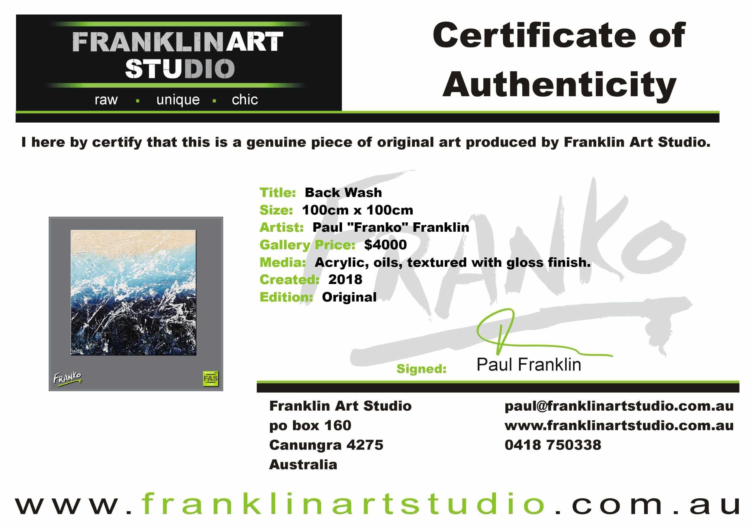 Back Wash 100cm x 100cm Blue Abstract Painting (SOLD)-Abstract-[Franko_Artist]-[The_Block]-[Dream_Homes]-[ideas]-[Grand_Designs]-[Art_Lover]-Franklin Art Studio