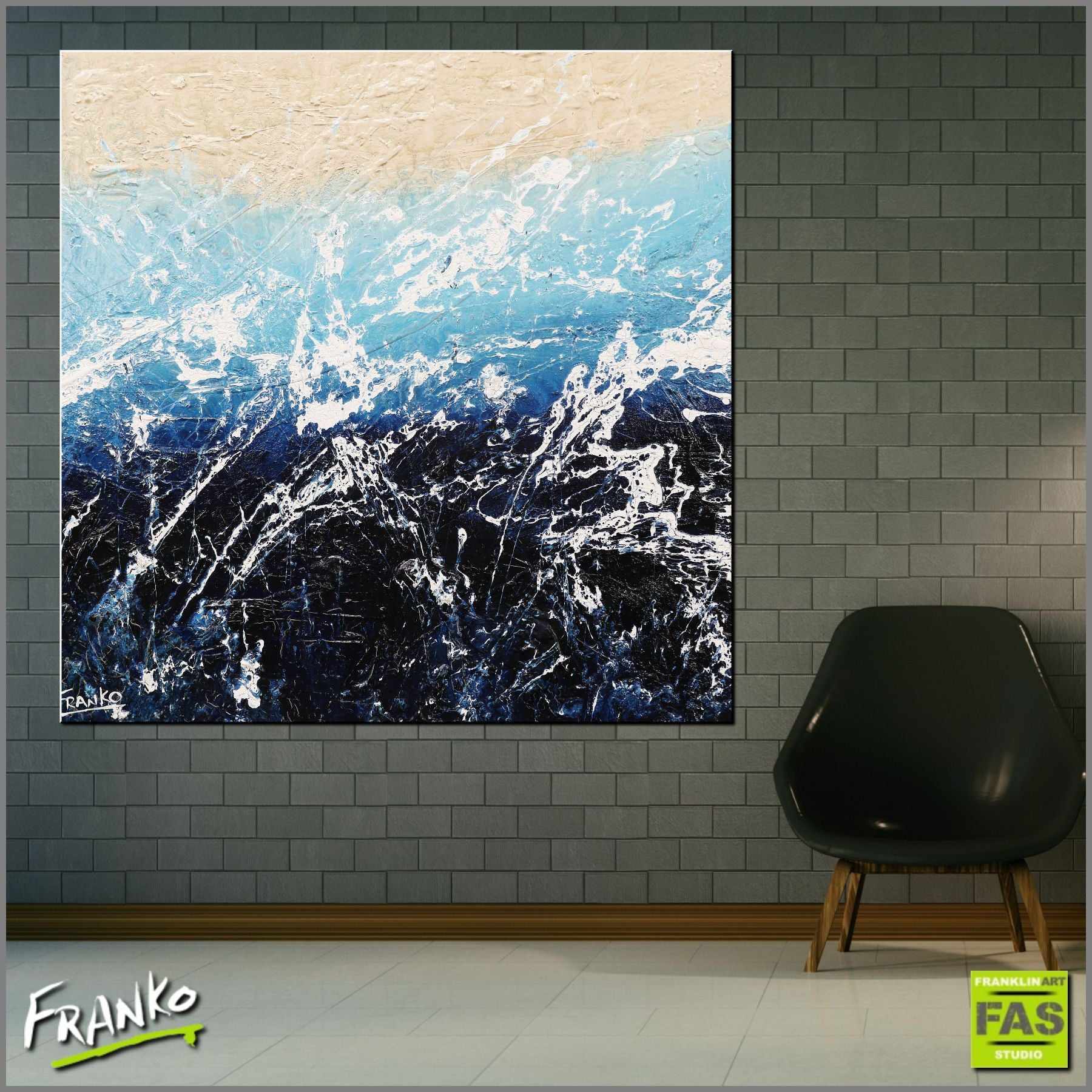 Back Wash 100cm x 100cm Blue Abstract Painting (SOLD)-Abstract-[Franko_Artist]-[Australian_artist]-[Gold_Coast]-[Brisbane]-[modern]-[contemporary]-[original]-[Large_artwork]-[The_Block]-[Dream_Homes]-[ideas]-[Grand_Designs]-[Art_Lover]-Franklin Art Studio