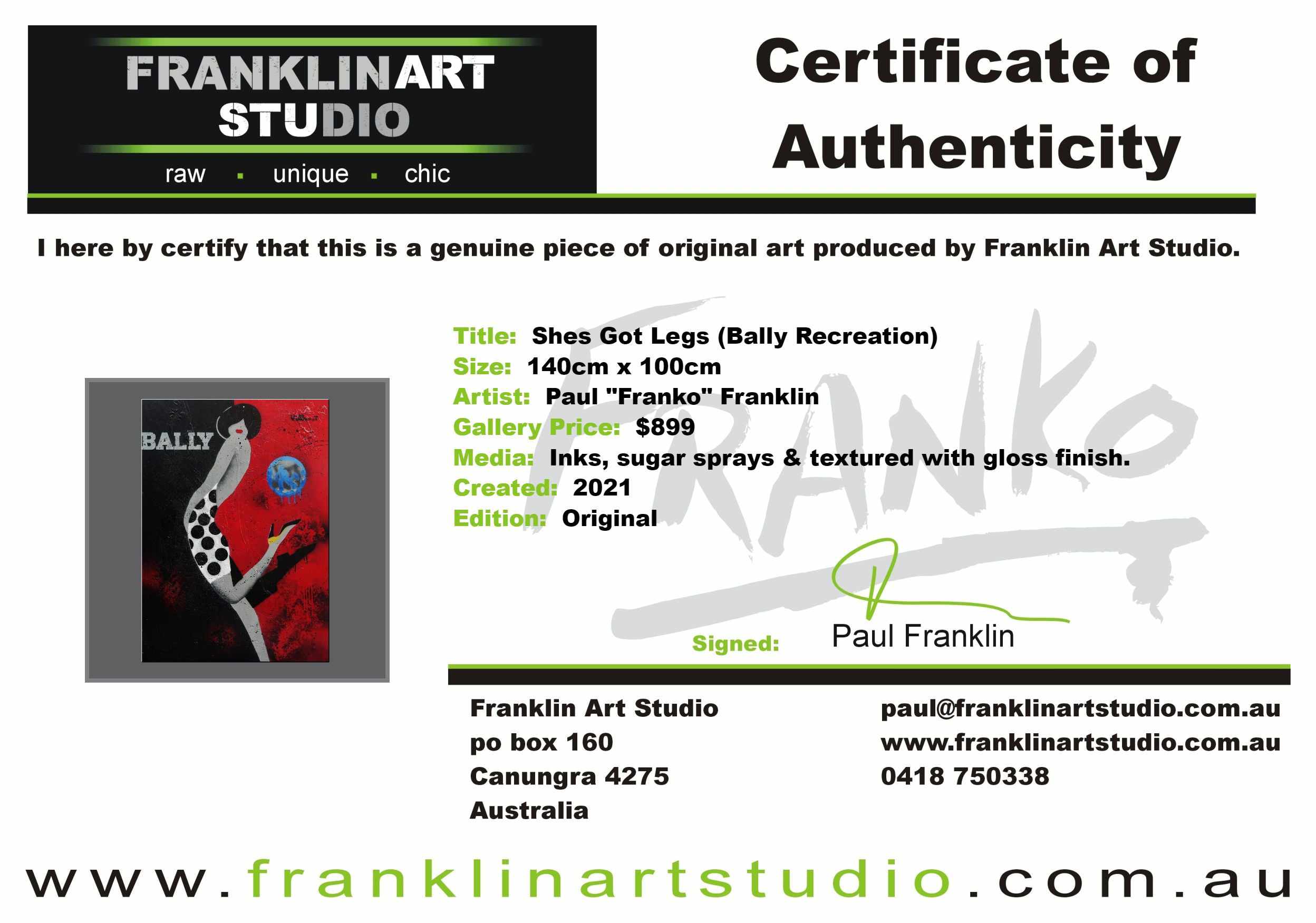 Bally - She's Got Legs 140cm x 100cm Bally Textured Urban Pop Art Painting-urban pop-[Franko]-[Australian]-[Popular]-[Best Selling]-Franklin Art Studio