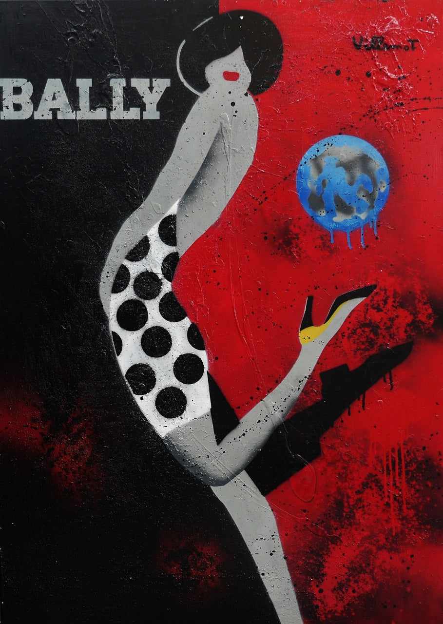 Bally - She's Got Legs 140cm x 100cm Bally Textured Urban Pop Art Painting-urban pop-Franko-[Franko]-[Australia_Art]-[Art_Lovers_Australia]-Franklin Art Studio