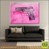 Bang Bang Warhol Two 140cm x 100cm Guns Pink Pop Art Painting (SOLD)-urban pop-Franko-[Franko]-[huge_art]-[Australia]-Franklin Art Studio