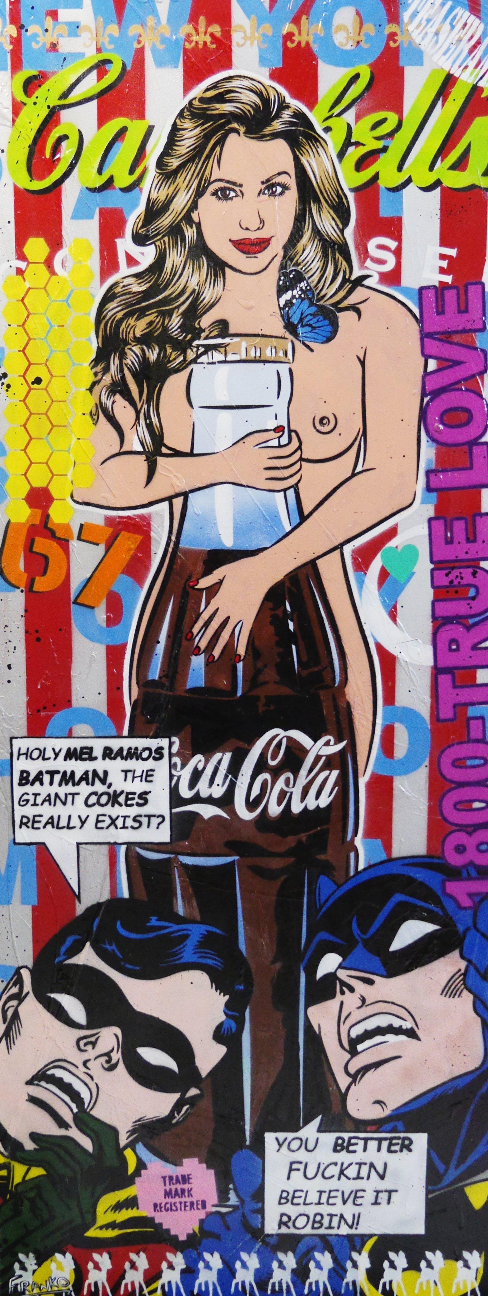 Batman, Robin, Girl 200cm x 80cm Batman & Robin Pop Art Painting (SOLD)-urban pop-Franko-[Franko]-[Australia_Art]-[Art_Lovers_Australia]-Franklin Art Studio