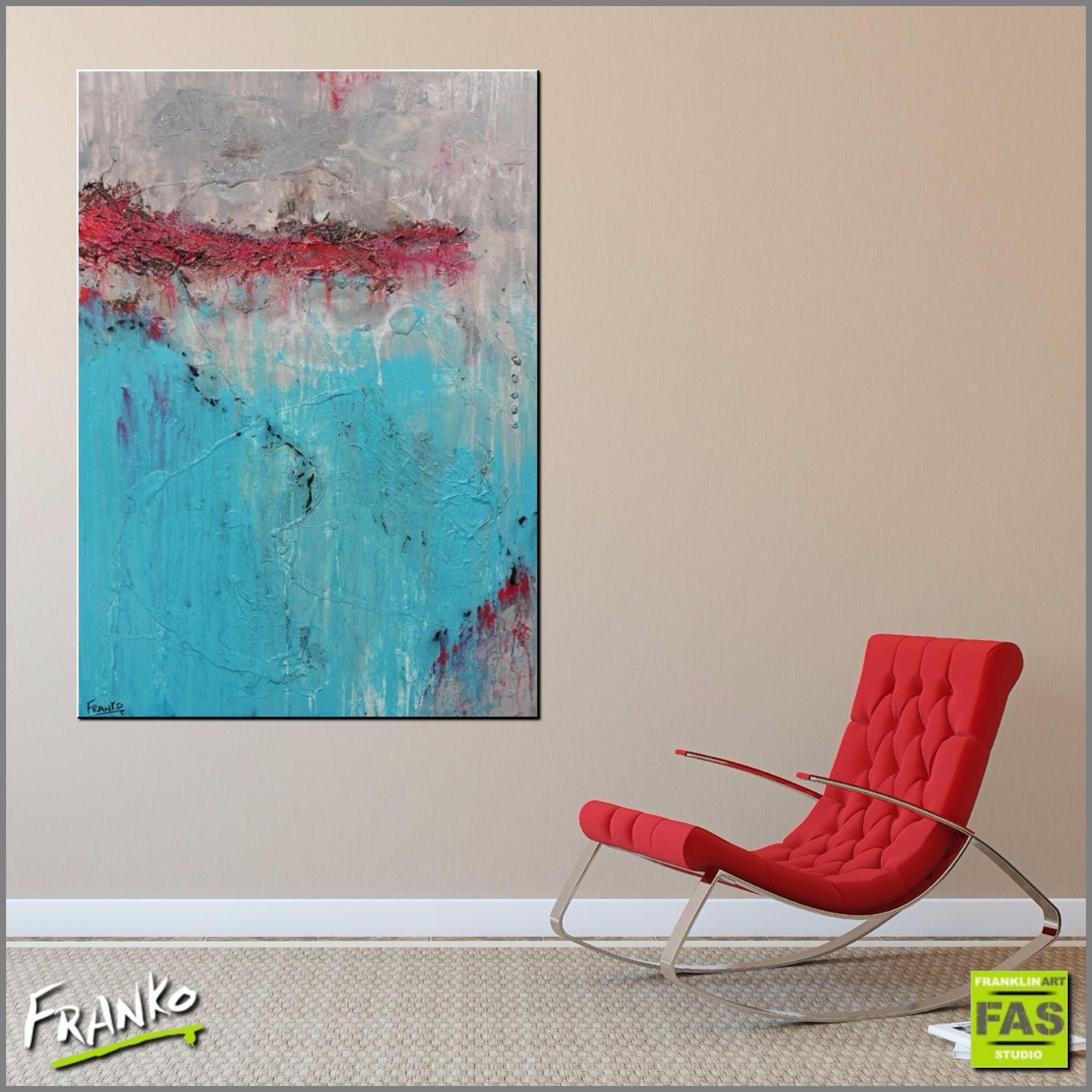 Be Inspired! Abstract Aqua Red (SOLD)-abstract-Franko-[Franko]-[huge_art]-[Australia]-Franklin Art Studio