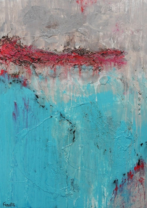 Be Inspired! Abstract Aqua Red (SOLD)-abstract-Franko-[Franko]-[Australia_Art]-[Art_Lovers_Australia]-Franklin Art Studio