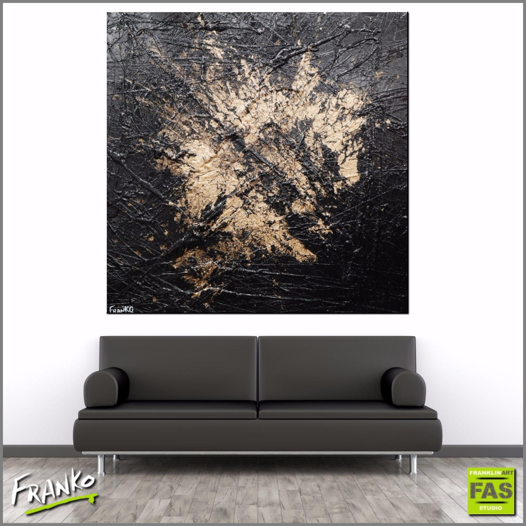 Be Inspired! Abstract Black Metallic Gold (SOLD)-abstract-Franko-[Franko]-[huge_art]-[Australia]-Franklin Art Studio