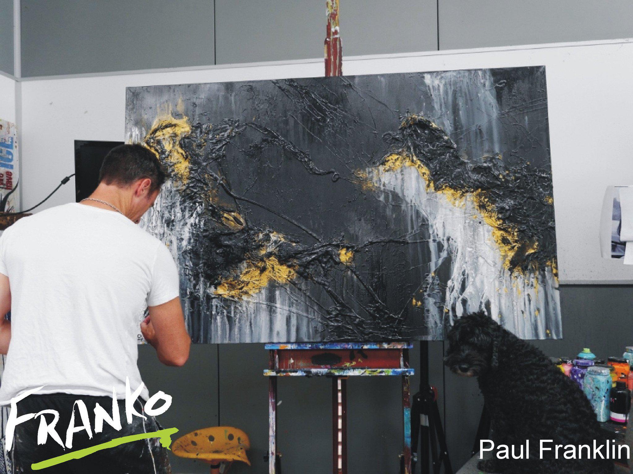 Be Inspired! Abstract Blackish Gold 160cm x 100cm Black and Gold (SOLD)-abstract-[Franko Artist]-[Cheryl]-[Wendy]-[Gabriela]-Franklin Art Studio