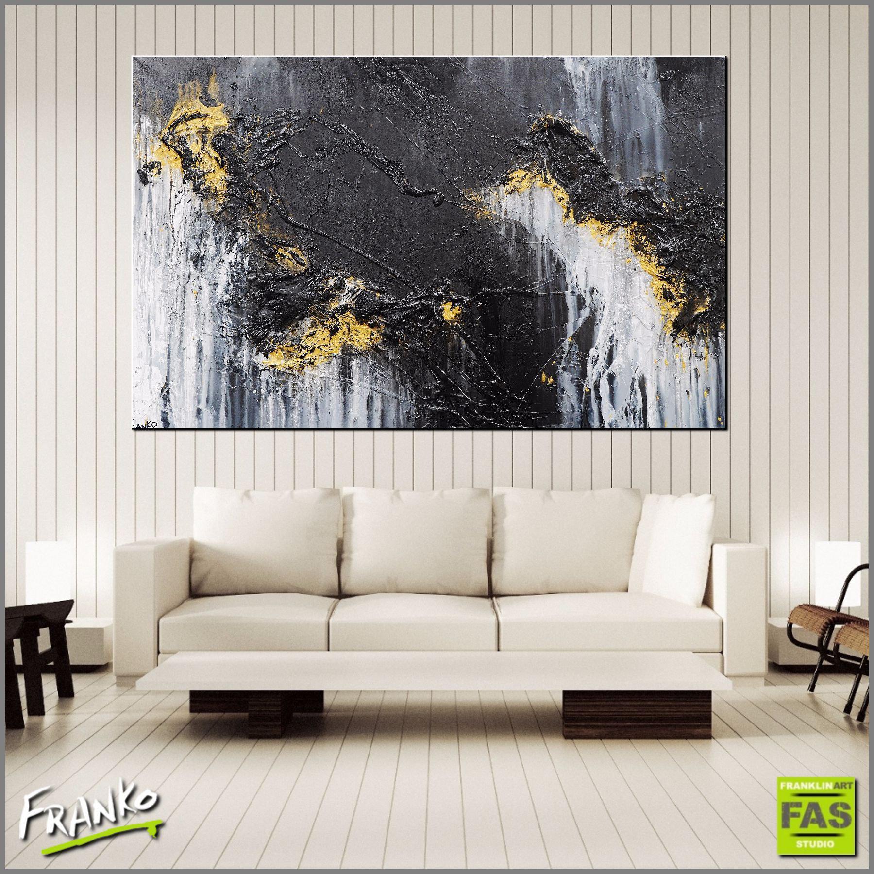 Be Inspired! Abstract Blackish Gold 160cm x 100cm Black and Gold (SOLD)-abstract-Franko-[Franko]-[huge_art]-[Australia]-Franklin Art Studio