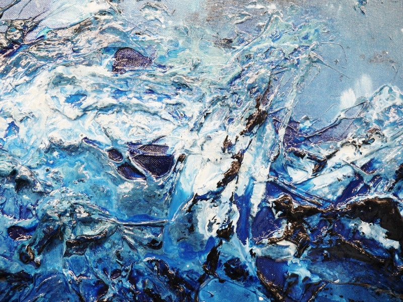 Be Inspired! Abstract Blue White (SOLD)-abstract-[Franko Artist]-[Gold Coast]-[Brisbane]-[Huge]-Franklin Art Studio