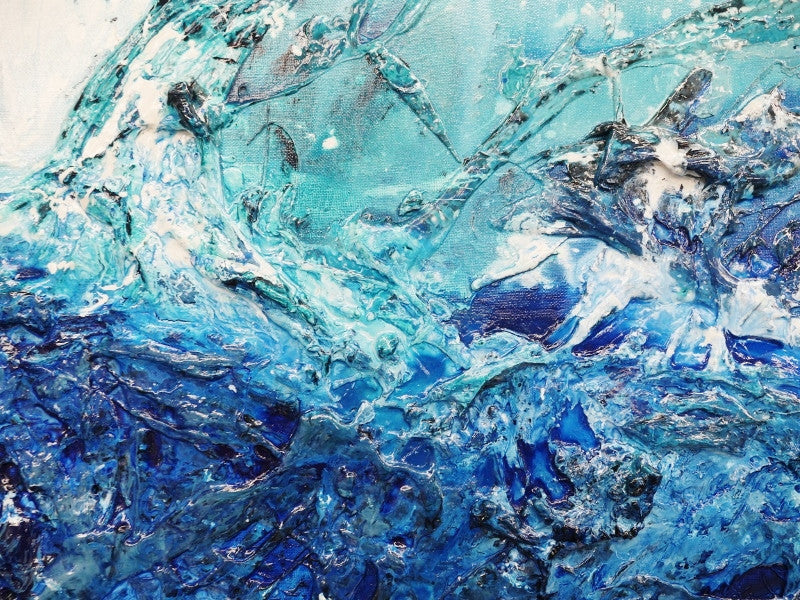 Be Inspired! Abstract Blue White (SOLD)-abstract-[Franko Artist]-[Cheryl]-[Wendy]-[Gabriela]-Franklin Art Studio