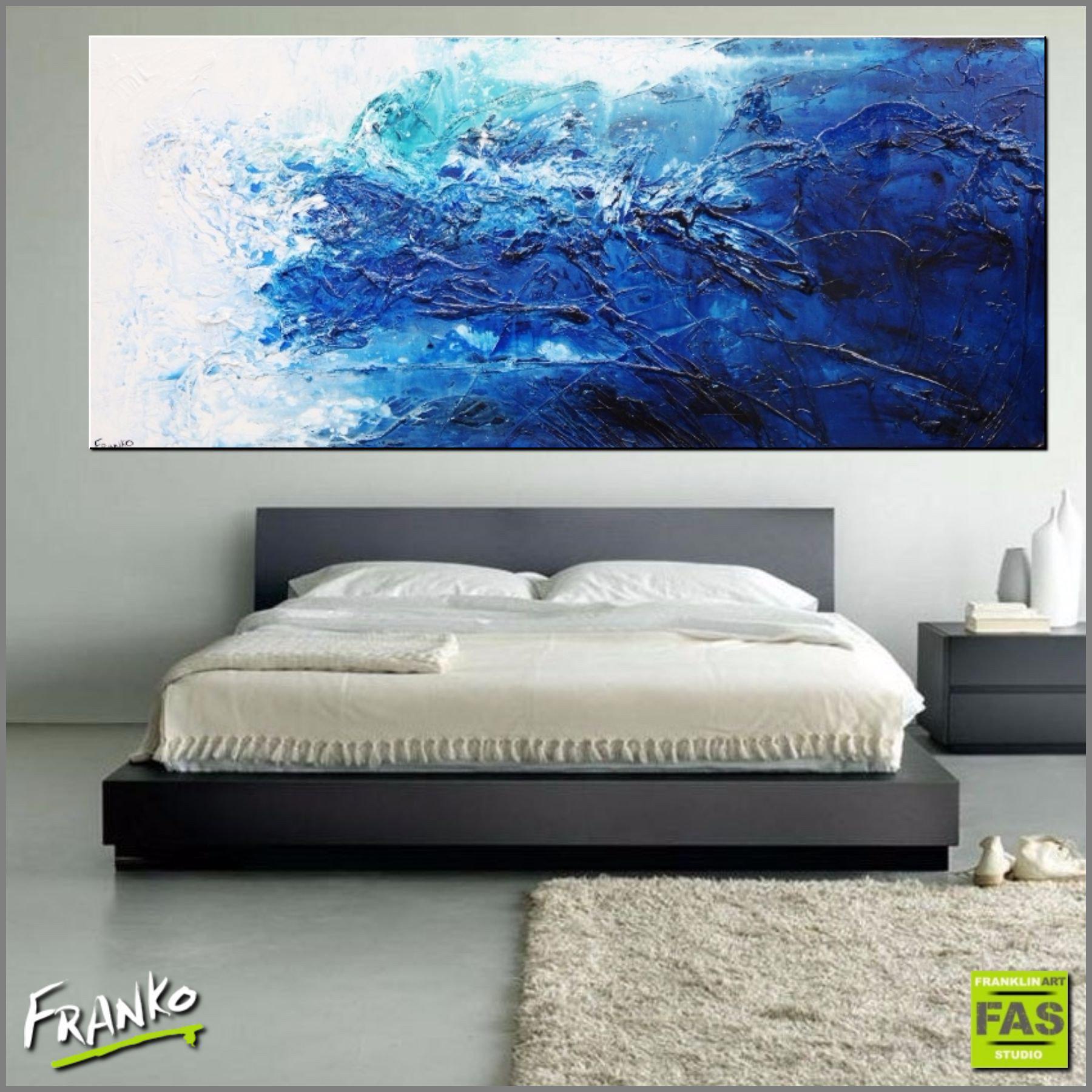 Be Inspired! Abstract Blue White (SOLD)-abstract-Franko-[huge]-[Australian]-[best Selling]-Franklin Art Studio