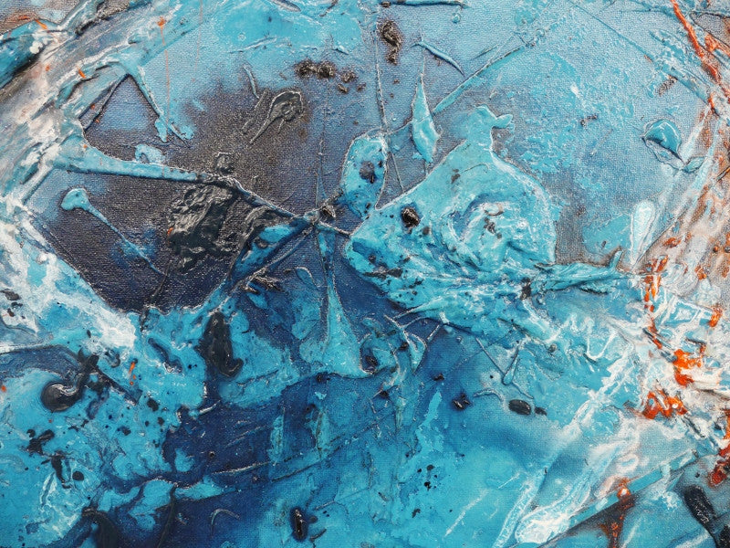 Be Inspired! Abstract Blue and Orange (SOLD)-abstract-[Franko Artist]-[Cheryl]-[Wendy]-[Gabriela]-Franklin Art Studio